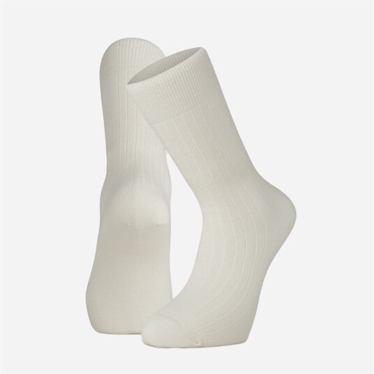 Panos Emporio 2 Pack Calle Wool Rib Sock - Off White Hvit OS Panos Emporio 2 Pack Calle Wool Rib Sock - Off White Hvit OS