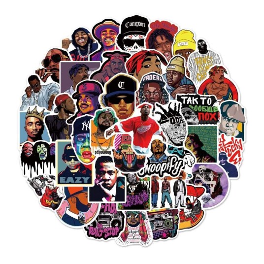 Klistremerker hip hop - 50 stk