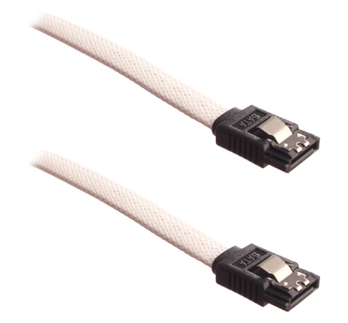 DUTZO Sleeved SATA Cable - Hvit - 0.17 m