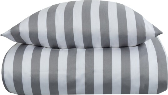 Borg Living Sengetøy - 240x220 cm - Nordic Stripe Grey - Grå og hvit - 100% bomullsateng