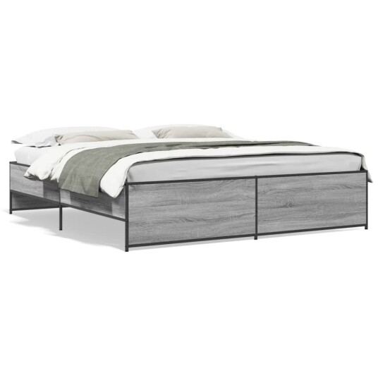 Sengeramme grå sonoma 180x200 cm konstruert tre og metall 8721102610653