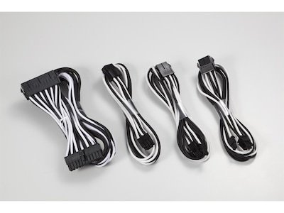 Phanteks Sleeved Cable Ext. (svart/hvit) Phanteks Sleeved Cable Ext. (svart/hvit)