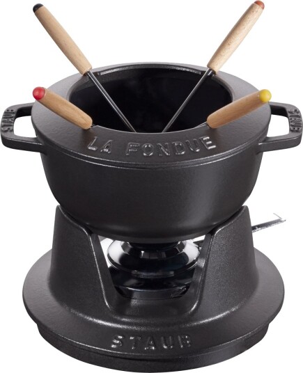 Staub Fonduesett 1,1L støpejern sort