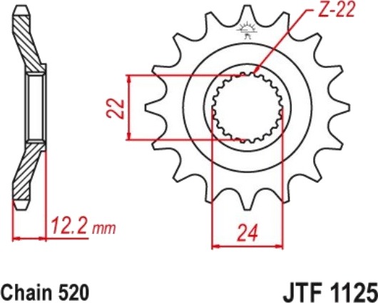 Kjededrev JTSPROCKETS JTF1125.17