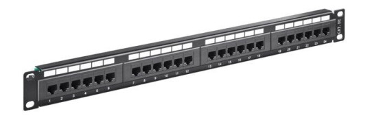 Pro 19" Cat 5e 24-Port UTP Koblingspanel Svart Pro 19" Cat 5e 24-Port UTP Koblingspanel Svart