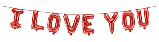 PartyDeco Folieballong I Love You Hjerte