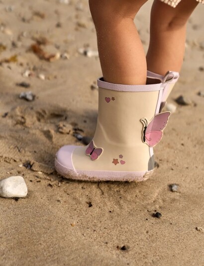 mikk-line Wellies Butterfly - Barefoot - Cream - 23