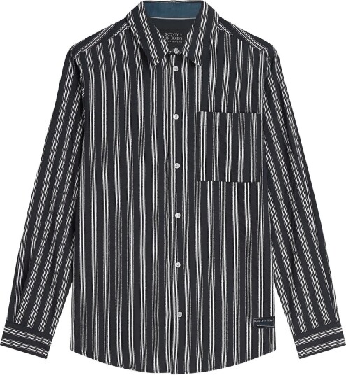 Scotch & Soda Textured Striped Regular Fit Shirt Navy XL Scotch & Soda Textured Striped Regular Fit Shirt Navy XL