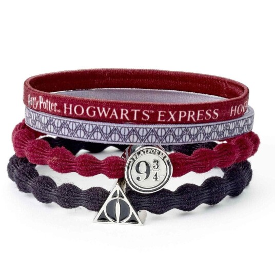 Harry Potter Hårstrikk Platform 9 3/4 & Deathly Hallows 4-pk - - Voksen - Polyester Harry Potter Hårstrikk Platform 9 3/4 & Deathly Hallows 4-pk - - Voksen - Polyester