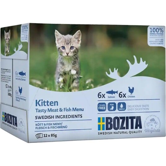 Bozita Feline Kitten Meat & Fish I Saus Våtfôr Til Katt 12X85 Gr Bozita Feline Kitten Meat & Fish I Saus Våtfôr Til Katt 12X85 Gr