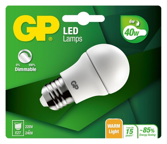 GP Batteries Ledpære Led Mglobe Dim E27 6w GP Batteries Ledpære Led Mglobe Dim E27 6w