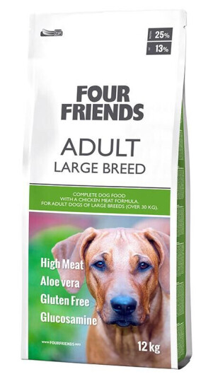 Four Friends Tørrfôr til Store Hunderaser Kylling 12 kg