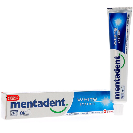 Whitening Tannkrem Mentadent White System 75 ml. Whitening Tannkrem Mentadent White System 75 ml.