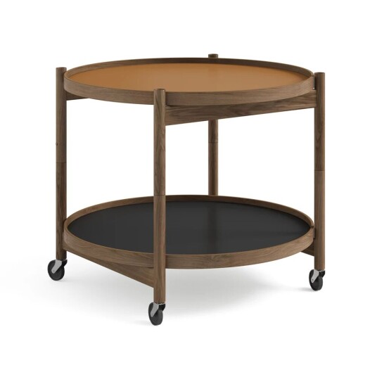 Brdr. Krüger Bølling Tray Table model 60 rullebord clay, røykoljet eikestativ