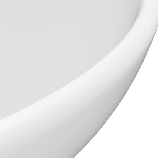 vidaXL Luksuriøs servant rund matt hvit 32,5x14 cm keramisk
