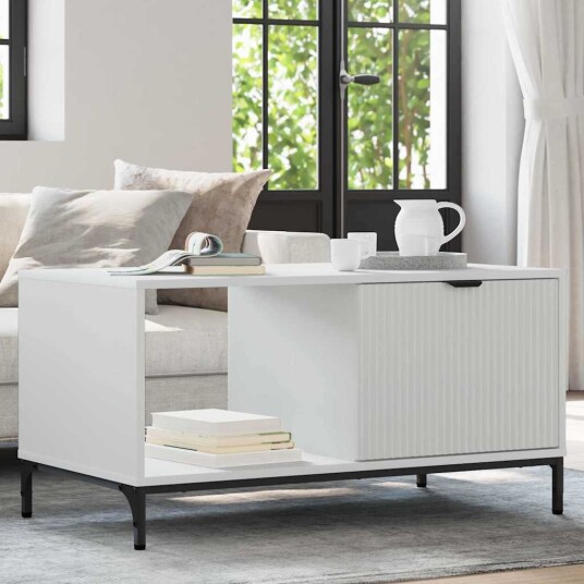 vidaXL Kaffebord Hvit 90 x 49 x 46 cm Konstruert tre