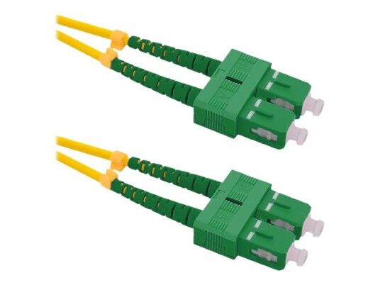 Qoltec - Koblingskabel - Sc/Apc-Enkeltmodus (Hann) Til Sc/Apc-Enkeltmodus (Hann) - 2 M - Fiberoptisk - Dupleks - 9 / 125 Micron - G.652D - Halogenfri - Gul
