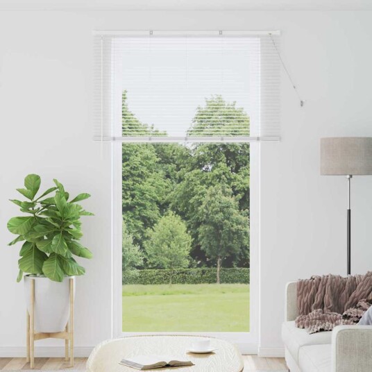 Vindu Persienne med gardiner Manual Hvit Aluminium
