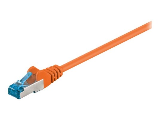 Goobay Nettverkskabel Rj-45 Hann Til Rj-45 Hann 25 Cm Sftp Pimf Cat 6A Halogenfri Formstøpt Uten Hindringer Oransje