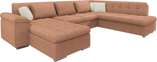 Dynir Sofa med Sjeselong og Divan 4 seter   Brun/Beige