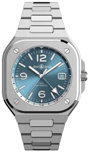 Bell & Ross Herreklokke BR05G PB ST/SST BR 05 GMT Blå/Stål Ø41 Bell & Ross Herreklokke BR05G PB ST/SST BR 05 GMT Blå/Stål Ø41