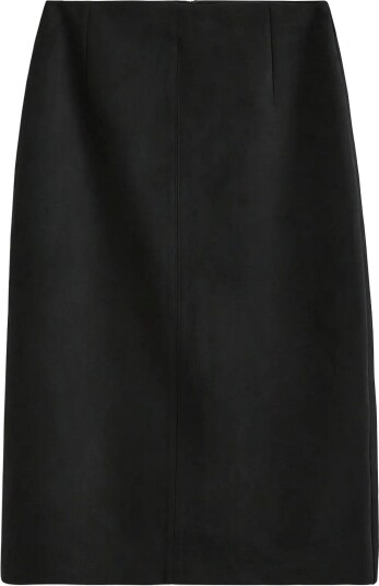 Lindex Midi Skirt In Imitation Suede Black 36