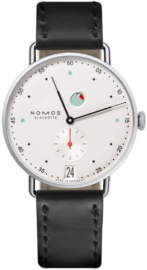 Nomos Glashütte Herreklokke N 1101 Metro Sølvfarget/Lær Ø37 mm Nomos Glashütte Herreklokke N 1101 Metro Sølvfarget/Lær Ø37 mm