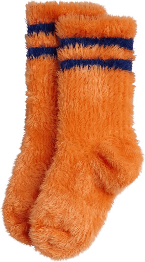 Mini Rodini Stripe Fluffy 1 Pack Socks Orange 36/39