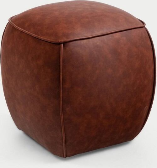 Valnor sittepuff 40 cm kunstlær Brun