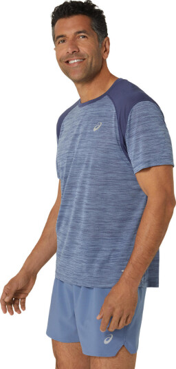 Asics Men's Road Short Sleeve Top Denim Blue/Thunder Blue XS
