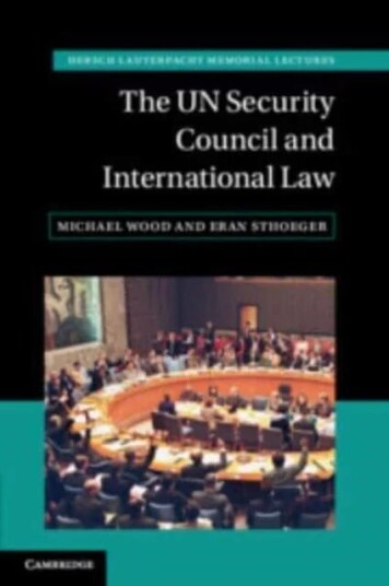 The Un Security Council And International Law Av Michael Wood, Eran Sthoeger