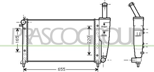 PRASCO FT133R006 Radiator motorkjøling PRASCO FT133R006 Radiator motorkjøling