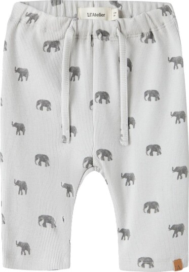Lil" Atelier Bukser - Rib - NbmLavo - Glacier Grå/Elephant - Lil Atelier - 56 - Bukser - bomull