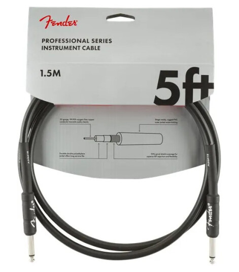 Fender Prof. Cable 1,5m Svart Fender Prof. Cable 1,5m Svart