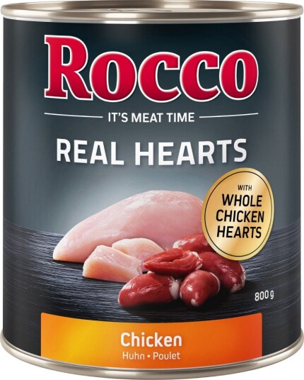 Rocco Real Hearts 24 X 800 G Kylling Med Hele Kyllinghjerter
