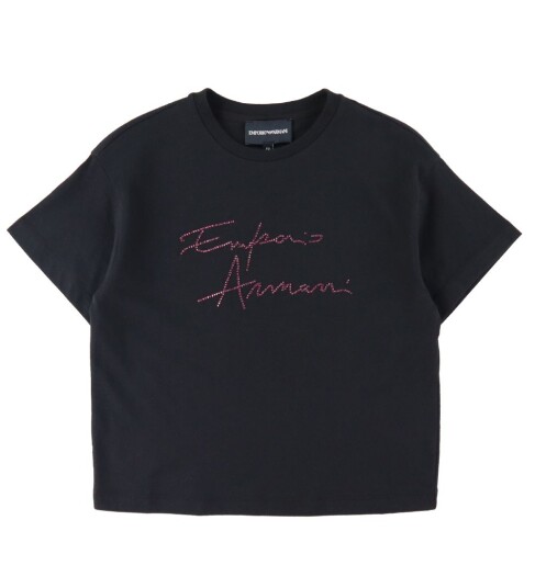 Giorgio Armani Emporio Armani T skjorte Svart m. Rosa/Rhinestone Emporio Armani 8 år 128 T skjorte