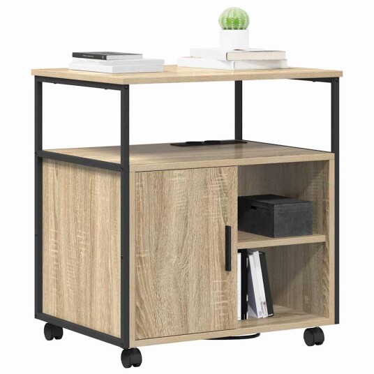 Kontorskap med hjul Sonoma eik 61 x 46 x 67 cm Konstruert tre