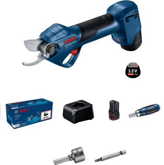 Bosch GGP 12V-25 Batteridrevet Hekksaks med 2x3.0Ah Batteri - Hageverktøy