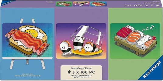 Ravensburger Kawaii Breakfast Lunch & Dinner 3X100P Multi/patterned ONE SIZE Ravensburger Kawaii Breakfast Lunch & Dinner 3X100P Multi/patterned ONE SIZE