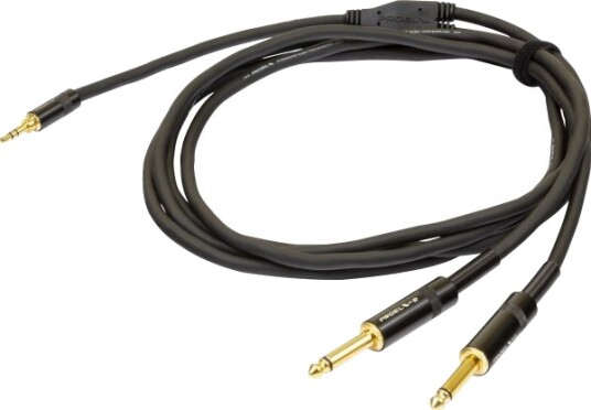 Proel 3,5 Mm Stereo Hann 2 X 6,3 Mm Mono Hann 1,5 M Svart
