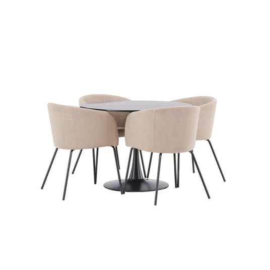 Venture Home Spisegruppe Venture Home Glade Ø 100 cm med 4 Berit Stoler GR22898