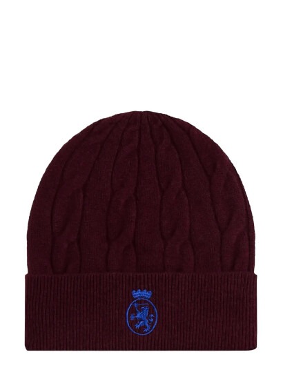 Tommy Hilfiger Th Crest Knit Beanie   Burgundy   L/XL