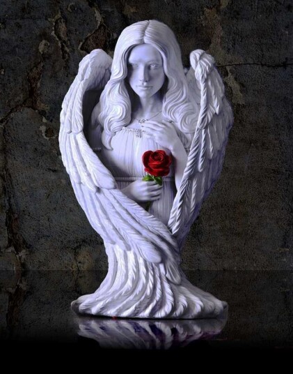 Stor Angel"s Blessing Hvit Englebyste 30 cm