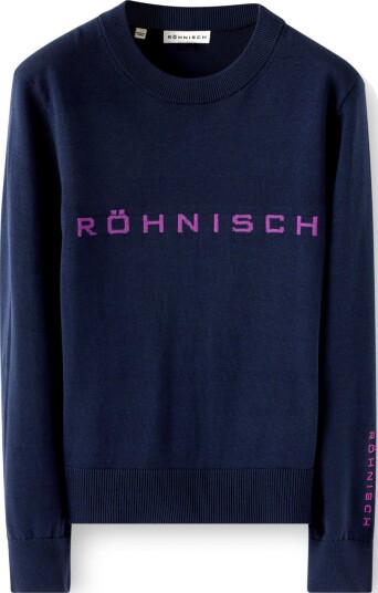 Röhnisch Team Crewneck Blå Golfgenser dame Navy Large Röhnisch Team Crewneck Blå Golfgenser dame Navy Large