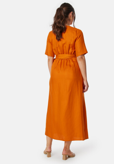 SELECTED FEMME Slfallesandra Ankle Wrap Dress Orange red 36