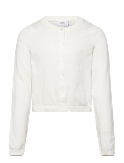 Grunt Grlina Ls Knit Cardigan   White   M/12Y