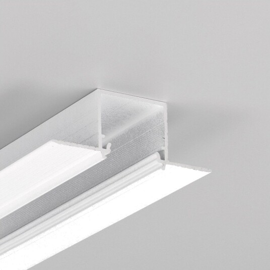 Topmet 2m aluminiumsprofil LINEA IN20 TRIMLESS EE7F   Hvit lakkerte innsparkling LED skinne