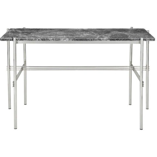 Gubi TS Skrivebord 60x120 cm Polert Stål / Grå Emperadormarmor