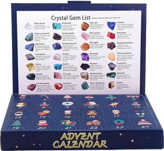 24 delt edelsten krystall adventskalender for barn og voksne   Nedtelling til jul med unike krystaller og steiner for gutter og jenter FMY