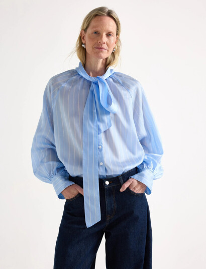 Lindex Blouse Silla Blue L